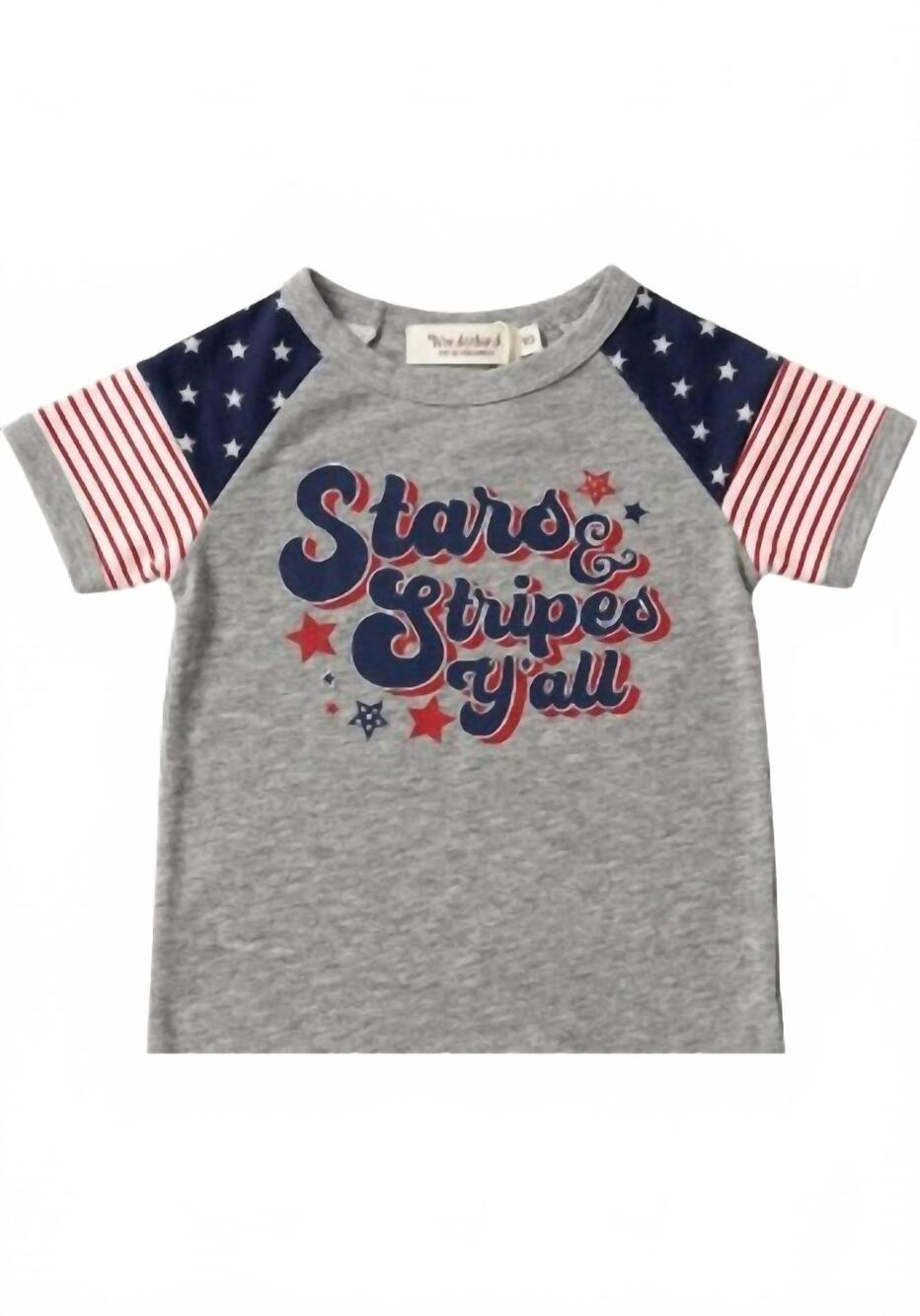 NEW SOUTHERN GRACE girls' y’all graphic tee in stars & stripes